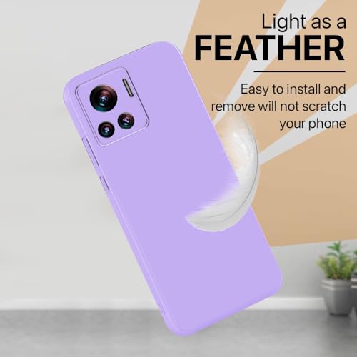 Image of Back Cover for Motorola Edge 30 Ultra 5G | Full Camera Protection | Premium Liquid Silicon Case | Flexible Bumper Case for Motorola Edge 30 Ultra 5G (Purple)