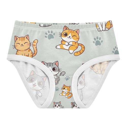 Toddler Panties, Cute Cartoon Cats Cotton Girls Underwear, 2T–8 Years