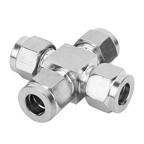 Conector de tubo de 4 vías de acero inoxidable para tubería de agua 6