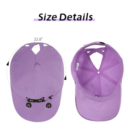 Gorra béisbol con bordado de gato para mujer miniatura 6