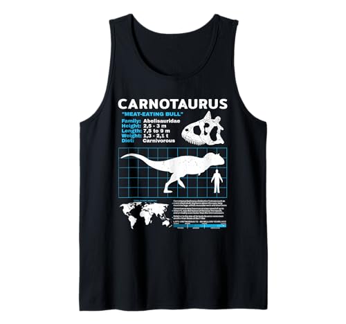 Ficha técnica de Carnotaurus Fact Sheet Camiseta sin Mangas
