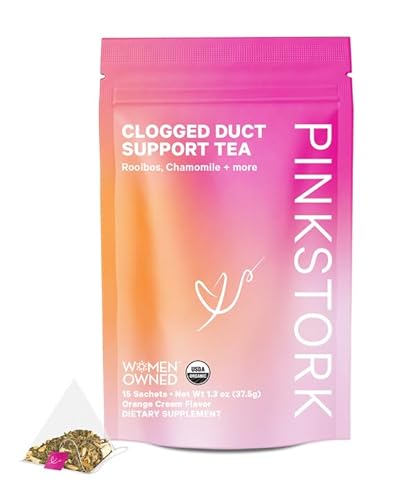 Pink Stork Clogged Milk Duct Support Tea, Sunflower Lecithin Lactation Tea With Fenugreek For Breast Milk Flow, Pumping Essentials, Breastfeeding Essentials - Vanilla Orange, 15 Sachets #TOP9