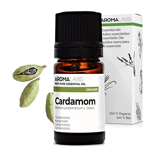 Cardamomo BIO (Elettaria cardamomum) - 5 mL - Aceite Esencial Quimiotipado y Certificado AB - Digestión & Salud intestinal - Aroma Labs