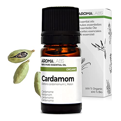 Aroma Labs - Cardamomo - Aceite Esencial Orgánico - Quimiotipado y Certificado AB - 5 mL