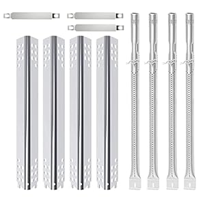 Grill Burners Replacement Parts for Charbroil 463347017 463361017 463277017 463673017 463376217 463342119 463376018P2 , Heat Plate Tend Shields, Crossover Tubes for Charbroil Performance 4 Burner
