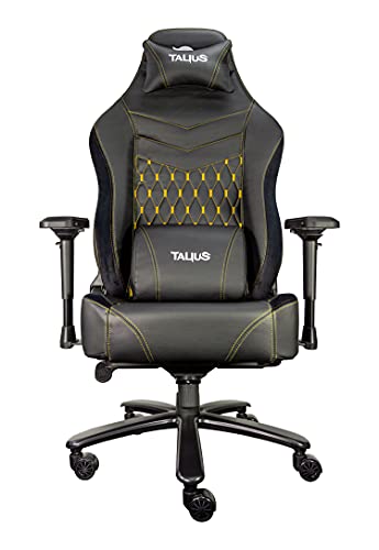 Talius MAMUT - Silla Gaming XXL, Ergonómica, Basculante, Reposabrazos 4D, Espuma Alta Densidad, Base Metal, Ruedas Nylon, Diseño, Amarilla hasta 170 kg (Yellow)