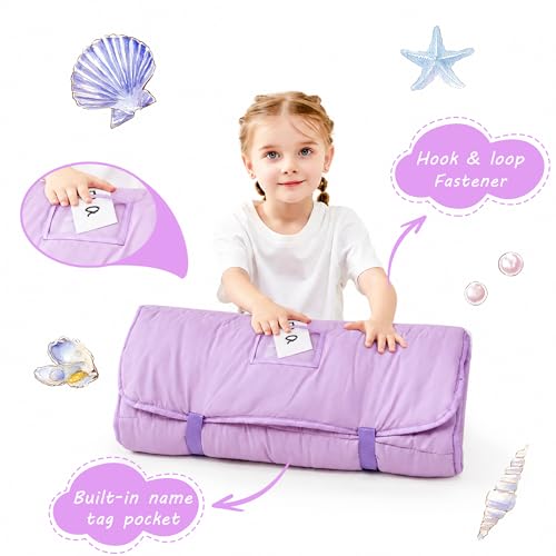 Image of Lasoftan Toddler Nap Mat with Pillow and Blanket, Extra Large Rolled Napping Mats,Slumber Bags for Boys Girls,Kids Sleeping Bag for Daycare, Preschool Travel Camping