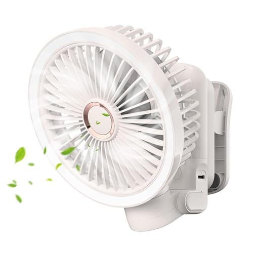 Ventilador de clip recargable, ventilador portátil de mano, ventilador de refrigeración personal plegable USB, refrigeración personal eléctrica con fuerte flujo de aire y abrazadera resistente, banco