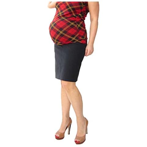 Mia maternity Maternity Office Style Black Skirt, Maternity Midi Skirt, Expecting a Baby, Newborn,Prenatal Clothing, Women Clothing, (UK22 / EU50, Black) Cover