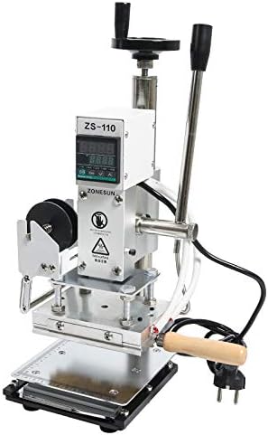 ZONEPACK Máquina de estampación de papel de aluminio caliente con placa de posicionamiento deslizante, sello de volqueta, lámina de bronce, logotipo