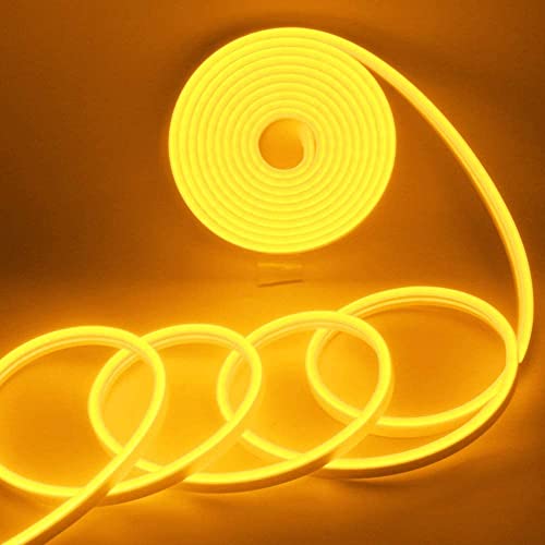 Image of DOJI 2835 SMD LED Strip Rope Light Waterproof Outdoor Flexible Light with Connector for Diwali, Christmas, Indoor and Outdoor Decoration. (5 Meter, Golden)