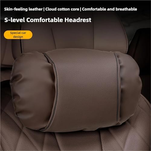 Auto Kissen Kopfstütze Autositz-Kopfstützen-Rückhaltesystem passend für Mercedes passend für Benz W205 W206 W211 W212 W213 W214(Beige)