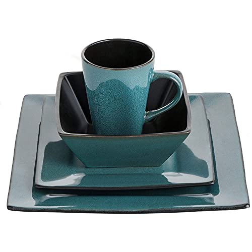 Gibson Elite Kiesling 16 Piece Dinnerware Set, Turquoise #TOP1