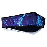 PlayVital ps5コンソールに対応用半透明ダストカバー、ps5コンソールに対応用防水ダストカバー、傷防止カバーはデジタルバージョンやディスクバージョンに適用できる【ブルーネビュラ】横式