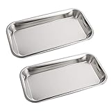 2 Pack Medical Stainless Steel Instrument Tray Lab Instrument Dental Tool by Vinmax