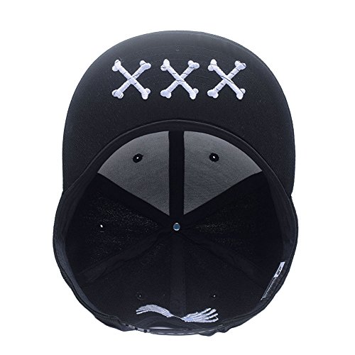 Quanhaigou Cute Skull Zombie And Skeleton Embroidery Snapback Hat, Unisex Adjustable Flat Bill Baseball Cap #TOP2