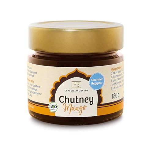 Classic Ayurveda - Bio Chutney Mango - 180 g - Frisch, fruchtig, aus feinsten Bio-Zutaten, ideal für Reis-, Gemüse- und Currygerichte