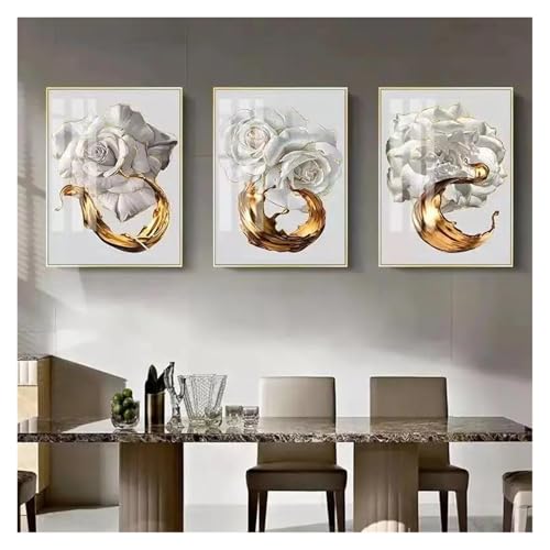 Peinture décorative triptyque rose XENITE pour salon moderne et chic - 2
