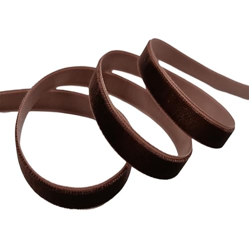 Nylon Single Face Velvet Ribbon,3/8 Inch X 25 Yards Spool (Brown)