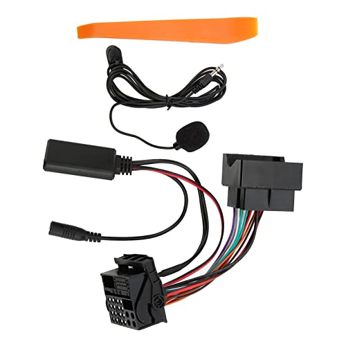 Akozon Adaptador de Cable inalámbrico Bluetooth 5.0 con micrófono, Manos Libres, Radio de Audio, Adaptador de música, Cable Auxiliar con micrófono de 12 Pines para CD30 Mp3 CDC40 CD70 DVD90
