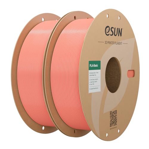 Image of eSUN PLA Basic Filament 1.75mm, 3D Printer Filament High Speed PLA for Fast Printing, 1KG per Spool, 2 Spools High Speed 3D Printing Filament, Pink