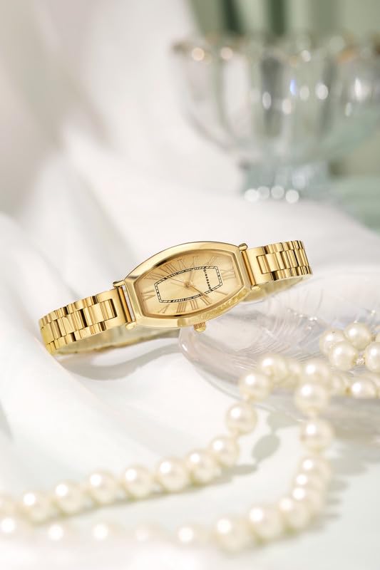 Image of Giordano Silver Oval Shape Dial Watch for Women - Elegant Roman Numerals, Stainless Steel Strap, Sleek Analog Design