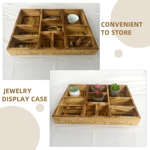 Boîte de rangement pour bijoux Angoily en bois à 10 compartiments