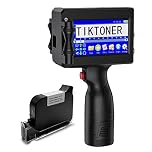 TIKTONER 127T1 Handheld Inkjet Printer with Quick-Drying Ink Cartridge Portable Handheld Printer 4.3 Inch LED Touch Screen Handheld Inkjet Coding Machine for Date Barcode Batch Number Logo QR Code