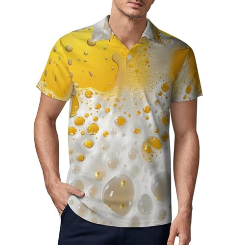 Beer Foam Novelty Men's Short Sleeve Shirts Funny Golf Tennis Work T-Shirt Sport Tee M