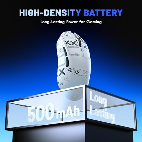 MAGIC-REFINER X2 Ratón Gaming Inalámbrico, 24,000 dpi, Sensor PAW3311, Ergonómico, 69g Superlight, 2.4G/Bluetooth/Cableado, BK3633 MCU, Batería de 500 mAh, Cinta Antideslizante, PC/Mac, Blanco - imagen 7