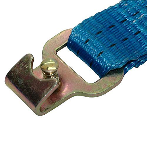 Spanngurt Zurrgurt, LC 750/1500 daN, 6 m, 35 mm, 2tlg., Flachhaken, 6 Stück | 2-teiliger Spanngurt mit Flachhaken und Sicherungsstift, für Stäbchenzurrschienen, Gurtfarbe blau