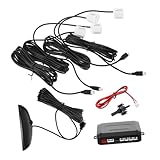 CVUTOVO Sistema de Guía de Asistencia para Aparcamiento Kit de Sensores Inalámbricos de 4 Detectores LED y Voz, Pantalla LCD para Automóvil, Color, Adecuado para Seguridad