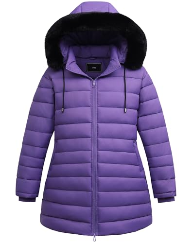 Womens plus size thermal down coat parka with detachable hood