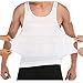 SZKANI Mens Compression Shirt to Hide Gynecomastia Moobs Slimming Body Shaper Vest White