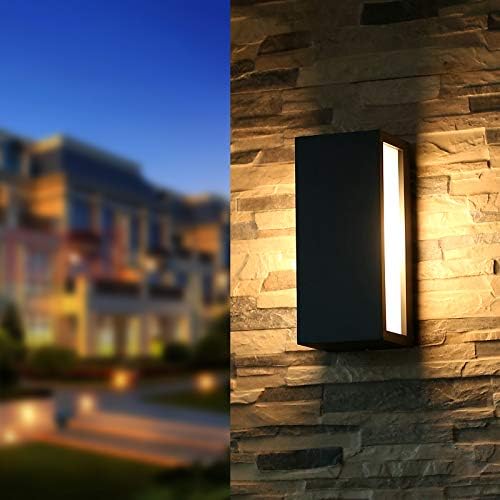 HLFVLITE Outdoor Wall Light, Max 40W E27 Aluminum Light Outside Wall Lamp Exterior Wall Sconce, Waterproof Garden Lantern, Anthracite Grey
