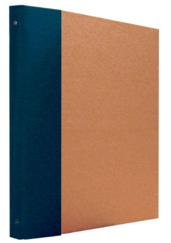 Aurora GB Kraft Essentials Binder, 1 Inch Round Ring, 8 1/2 x 11 Inch Size, Brown Kraft with Navy Cloth Spine, Eco-Friendly, Recyclable, Made in USA (AUA90501)
