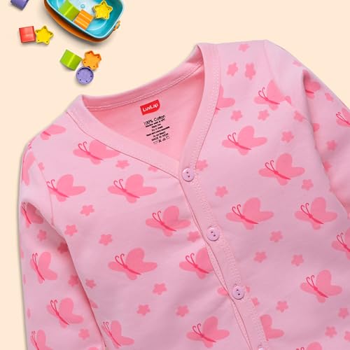 Image of LuvLap Baby Boys & Girls Full Sleeve100% Cotton Jhabla & Pyjama Sets Pack of 2