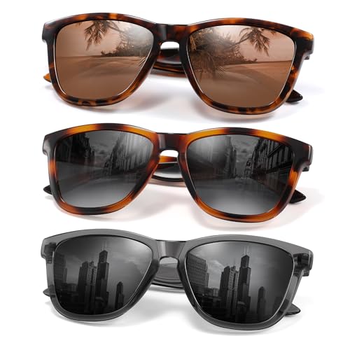 kunchu Polarized Sunglasses Womens Trendy Classic Retro Womens Sunglasses Men Driving Sun Glasses UV Protection