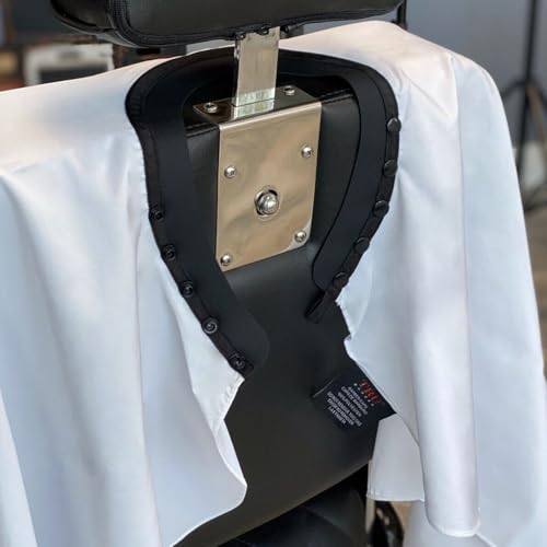 TRU BARBER Friseurumhang XXL, mit Silikonkragen, 100% Polyester, leichter und wasserdichter Mantel, professioneller Salonmantel mit Druckknopfverschluss zum Haareschneiden.