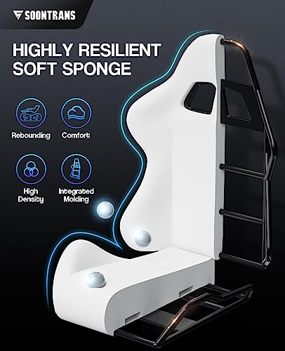 Soontrans White Gaming Chairs With Footrest, Video Game Chairs For Adults Teens,Ergonomic Gamer Chair With Headrest, Lumbar Support Adjustable Recliner Chair(Polar White) #TOP6