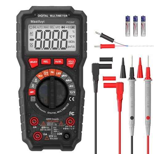 Multimeter Digital, Intelligent Anti-Burning Electrical Tester, NCV Multi Tester TRMS 6000, Overload Protection, Auto-ranging, Voltage, Current, Capacitance, Continuity, Frequency, Resistance