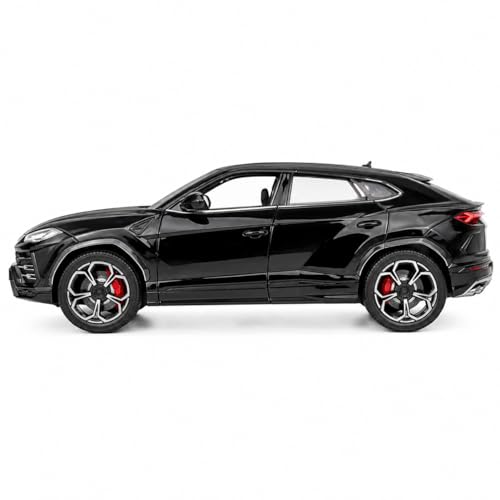 Image of Lamborghini Urus 1:24 Scale Die-Cast Car Model Black - Steering Wheel Sound Light Openable Doors Hood Pull-Back Alloy Super SUV Collectible Toy