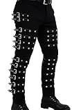 III-Fashions Mens Vintage Halloween Cosplay Costume Belted Biker Cotton Pants