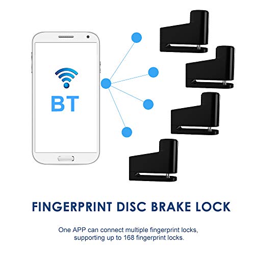 Cigooxm Motocicleta Scooter Bicicleta Impressão digital Bloqueio de freio a disco Segurança Anti-rou