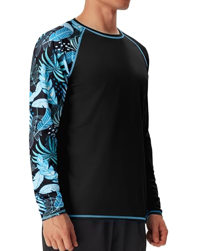 FISHEAL UPF 50+ Mens Swim Shirts, Long Sleeve Sun Protection Shirt, Quick Dry UV SPF Rash Guard for Beach Water Fishing2