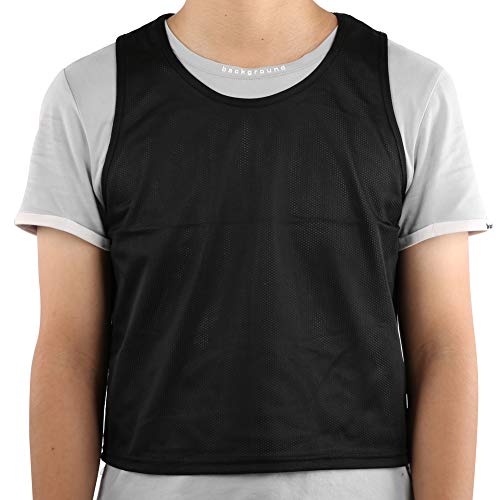 Coletes de treinamento de scrimmage, pacote preto de 12 coletes infantis de esportes para crianças p