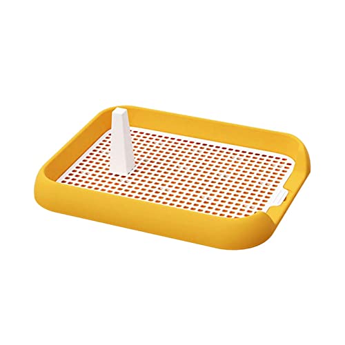 perfk Hunde Trainings Pads Welpentoilette, Mesh Gitter Haustier Trainingstoilette mit Tablett für Töpfchentrainer Drinnen Und Draußen, Gelb
