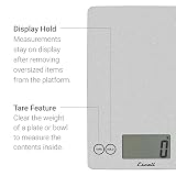 Escali Arti Glass Food Scale Digital Countertop Kitchen, Baking and Cooking Scale with Nutrition and Calorie Counter, 15-Pound Capacity, 9" x 6.5" x .75", Shiny Silver