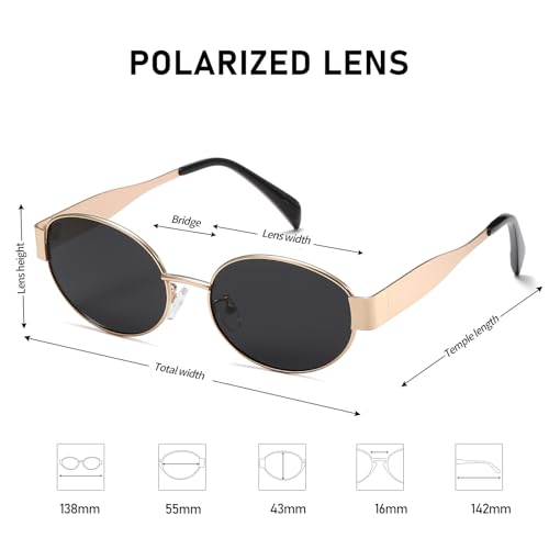 Trendy Classic Oval Sunglasses for Women and Men Fashionable Retro Sun Glasses with UV400 Protection, Style YJ12173