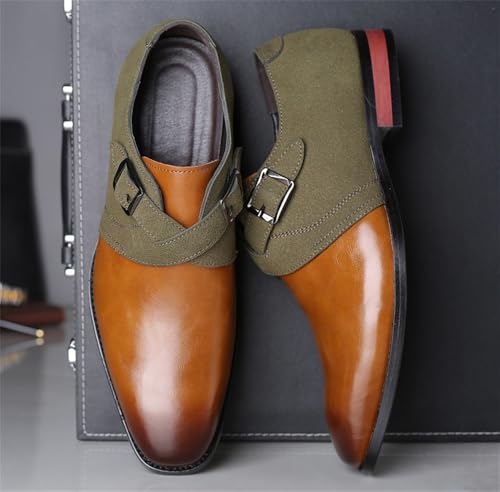 Men's Cap Toe Monk Strap Loafer Slip-on Business Casual Shoes2